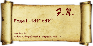 Fogel Máté névjegykártya